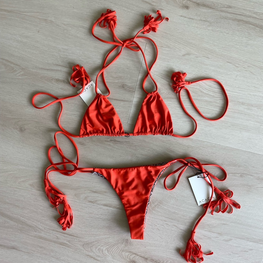 Red String Bikini Set